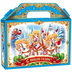 Подарок Три белых коня синий 13319